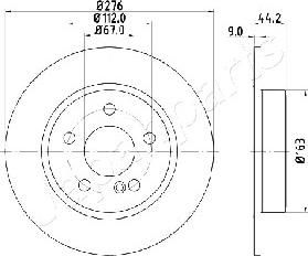 Japanparts DP-0502 - Гальмівний диск autozip.com.ua