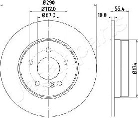 Japanparts DP-0507 - Гальмівний диск autozip.com.ua