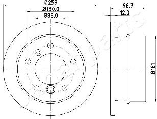 Japanparts DP-0518 - Гальмівний диск autozip.com.ua