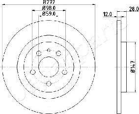 Japanparts DP-0606 - Гальмівний диск autozip.com.ua