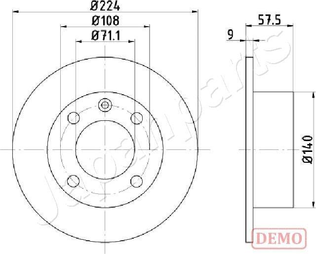 Japanparts DP-0614C - Гальмівний диск autozip.com.ua