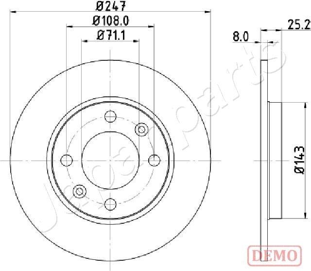 Japanparts DP-0615C - Гальмівний диск autozip.com.ua