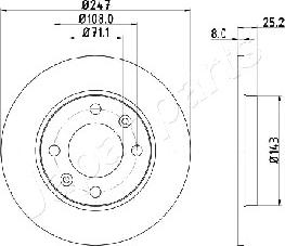 Japanparts DP-0615 - Гальмівний диск autozip.com.ua