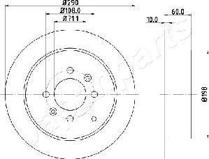 Japanparts DP-0616 - Гальмівний диск autozip.com.ua