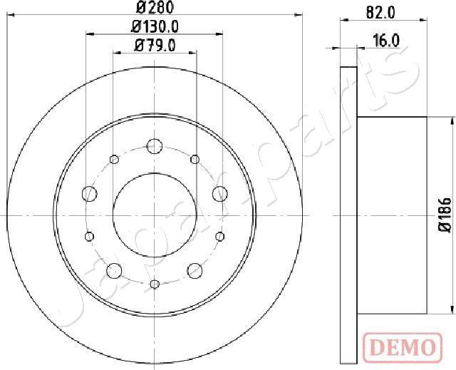 Japanparts DP-0611C - Гальмівний диск autozip.com.ua