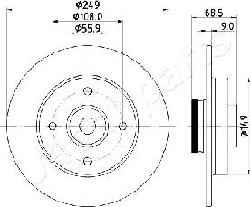 Japanparts DP-0618 - Гальмівний диск autozip.com.ua