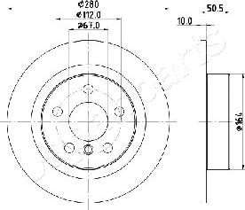 Japanparts DP-0105 - Гальмівний диск autozip.com.ua