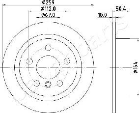 Japanparts DP-0136 - Гальмівний диск autozip.com.ua