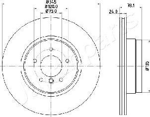 Japanparts DP-0130 - Гальмівний диск autozip.com.ua