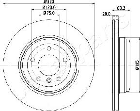 Japanparts DP-0121 - Гальмівний диск autozip.com.ua