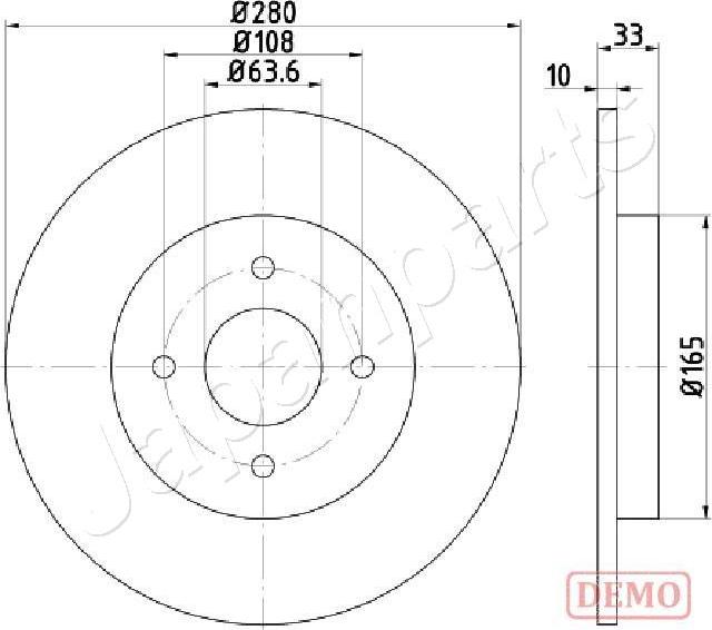 Japanparts DP-0304C - Гальмівний диск autozip.com.ua