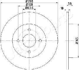 Japanparts DP-0304 - Гальмівний диск autozip.com.ua