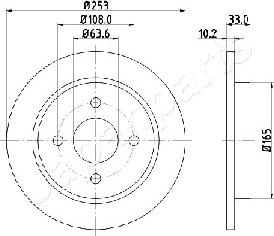 Japanparts DP-0303 - Гальмівний диск autozip.com.ua