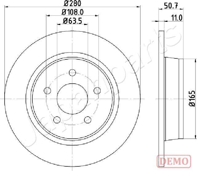 Japanparts DP-0302C - Гальмівний диск autozip.com.ua