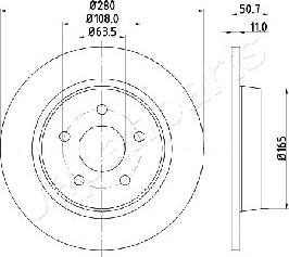 Japanparts DP-0302 - Гальмівний диск autozip.com.ua