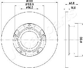 Japanparts DP-0312 - Гальмівний диск autozip.com.ua