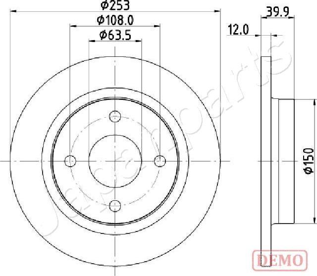 Japanparts DP-0329C - Гальмівний диск autozip.com.ua