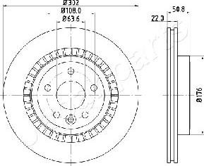 Japanparts DP-0325 - Гальмівний диск autozip.com.ua