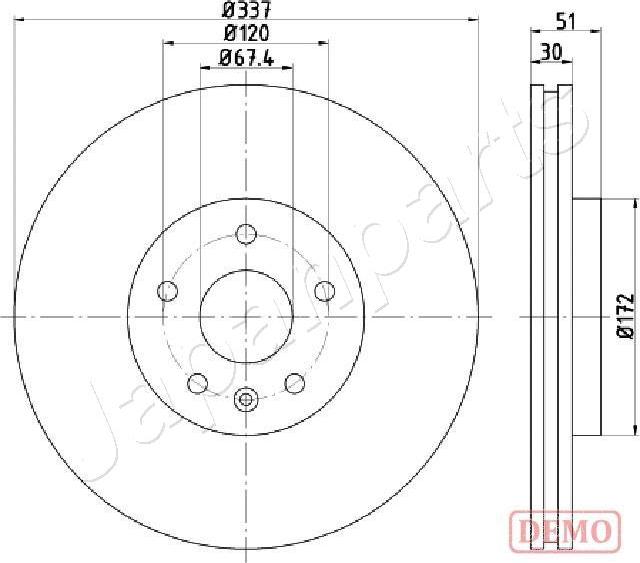 Japanparts DP-0323C - Гальмівний диск autozip.com.ua