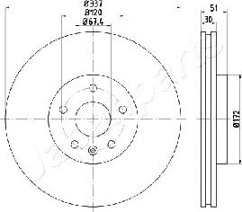 Japanparts DP-0323 - Гальмівний диск autozip.com.ua