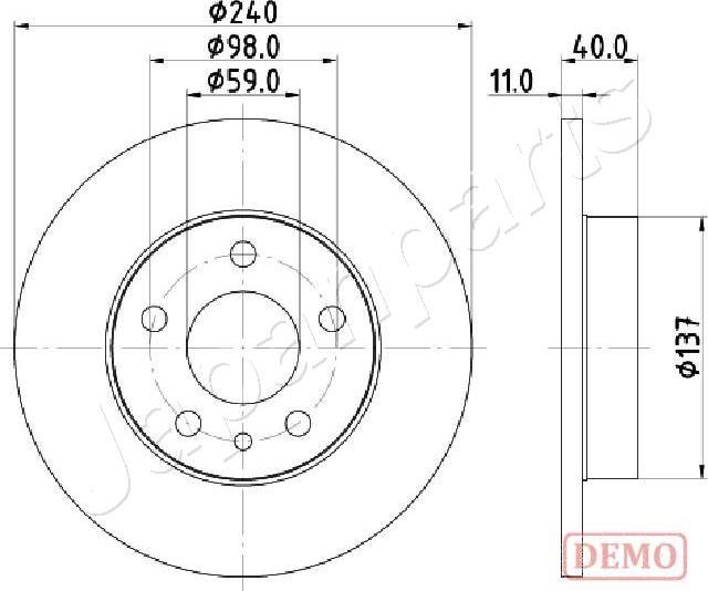 Japanparts DP-0209C - Гальмівний диск autozip.com.ua