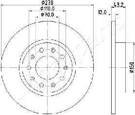 Japanparts DP-0204 - Гальмівний диск autozip.com.ua