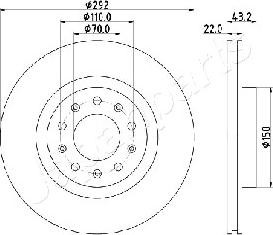 Japanparts DP-0205 - Гальмівний диск autozip.com.ua