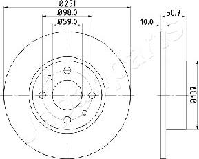 Japanparts DP-0206 - Гальмівний диск autozip.com.ua