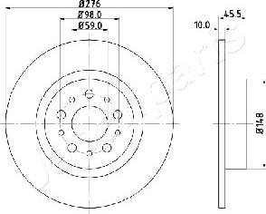 Japanparts DP-0203 - Гальмівний диск autozip.com.ua