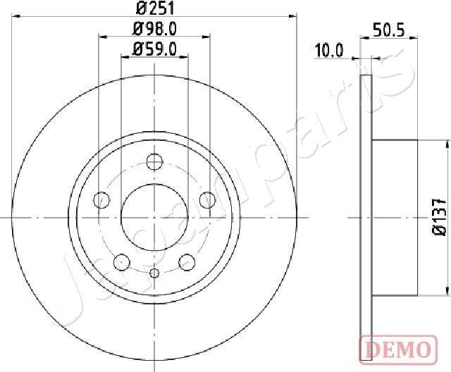 Japanparts DP-0202C - Гальмівний диск autozip.com.ua