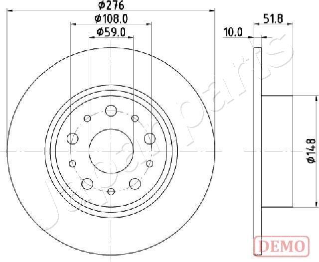 Japanparts DP-0207C - Гальмівний диск autozip.com.ua