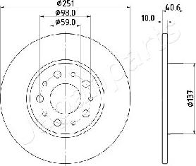 Japanparts DP-0211 - Гальмівний диск autozip.com.ua