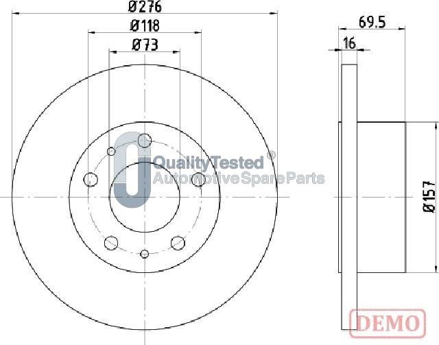 Japanparts DP0223JM - Гальмівний диск autozip.com.ua