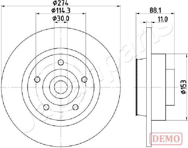 Japanparts DP-0705C - Гальмівний диск autozip.com.ua