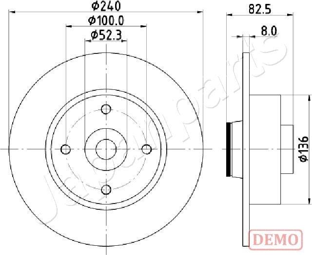 Japanparts DP-0712C - Гальмівний диск autozip.com.ua