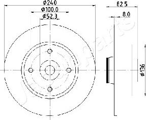 Japanparts DP-0712 - Гальмівний диск autozip.com.ua