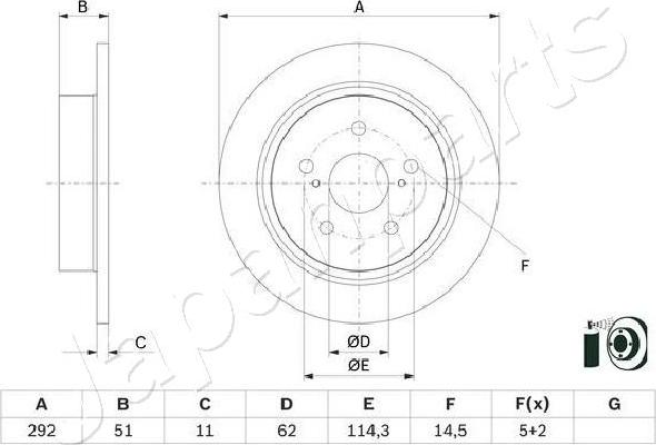 Japanparts DP-272C - Гальмівний диск autozip.com.ua