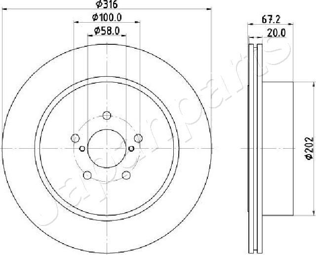 Japanparts DP-714C - Гальмівний диск autozip.com.ua