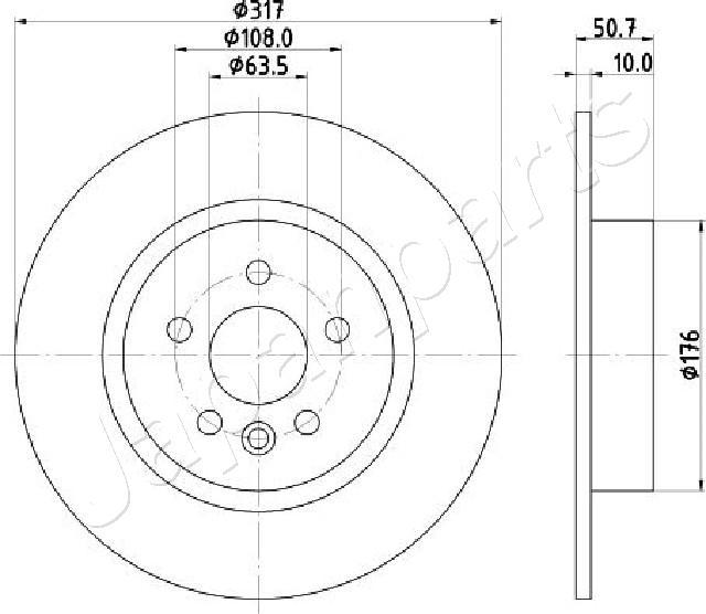 Japanparts DP-L14C - Гальмівний диск autozip.com.ua