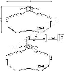 Japanparts PA-0903AF - Гальмівні колодки, дискові гальма autozip.com.ua