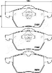 Japanparts PA-0911AF - Гальмівні колодки, дискові гальма autozip.com.ua