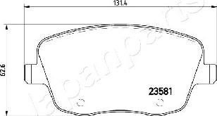 Japanparts PA-0935AF - Гальмівні колодки, дискові гальма autozip.com.ua