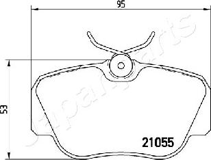 Japanparts PA-0413AF - Гальмівні колодки, дискові гальма autozip.com.ua