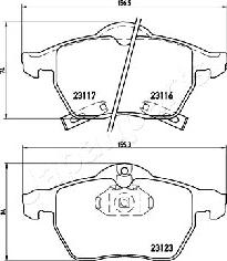 Japanparts PA-0412AF - Гальмівні колодки, дискові гальма autozip.com.ua