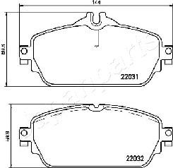 Japanparts PA-0529AF - Гальмівні колодки, дискові гальма autozip.com.ua