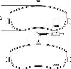 Japanparts PA-0621AF - Гальмівні колодки, дискові гальма autozip.com.ua