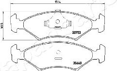 Japanparts PA-0306AF - Гальмівні колодки, дискові гальма autozip.com.ua