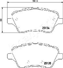 Japanparts PA-0301AF - Гальмівні колодки, дискові гальма autozip.com.ua