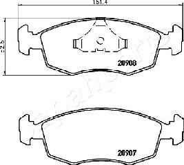 Japanparts PA-0303AF - Гальмівні колодки, дискові гальма autozip.com.ua