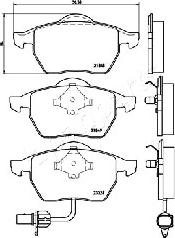 Japanparts PA-0313AF - Гальмівні колодки, дискові гальма autozip.com.ua